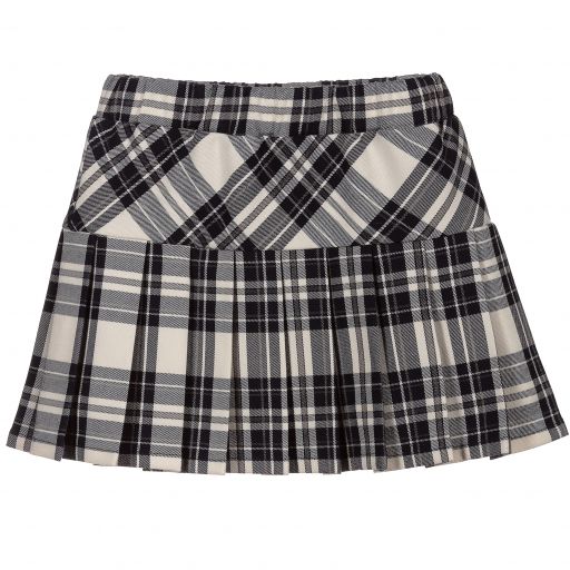 Piccola Ludo-Blue & Ivory Check Skirt | Childrensalon Outlet