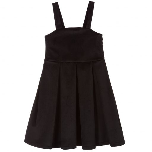 Piccola Ludo-Girls Black Velvet Dress | Childrensalon Outlet