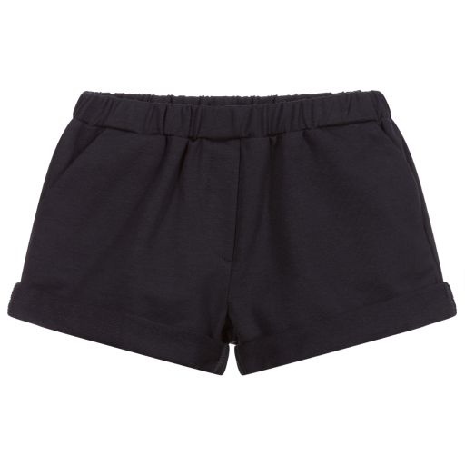 Piccola Ludo-Girls Blue Jersey Shorts | Childrensalon Outlet