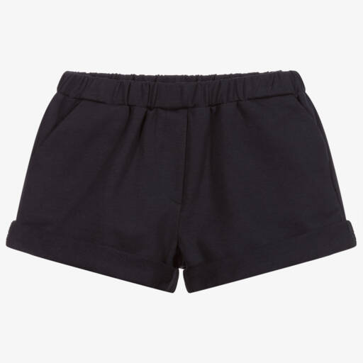 Piccola Ludo-Girls Blue Jersey Shorts | Childrensalon Outlet