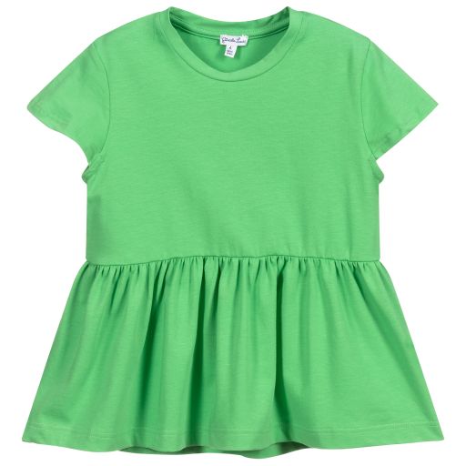 Piccola Ludo-Girls Green Jersey T-Shirt | Childrensalon Outlet
