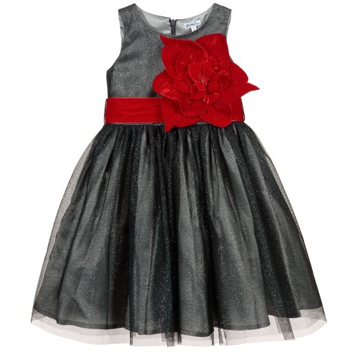 Piccola Ludo-Girls Grey Glittery Dress | Childrensalon Outlet