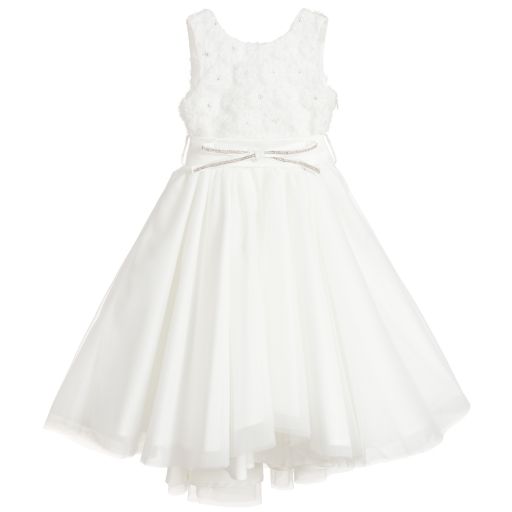 Piccola Ludo-Girls Ivory Tulle Dress | Childrensalon Outlet