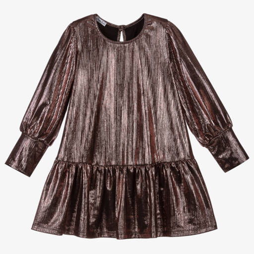 Piccola Ludo-Girls Metallic Pink Dress | Childrensalon Outlet