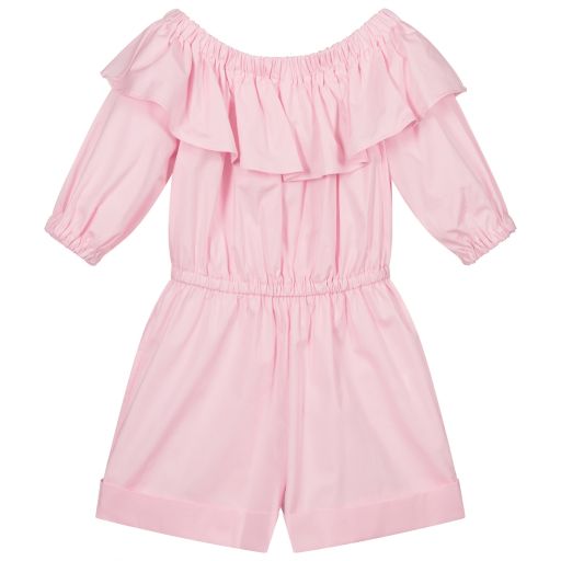 Piccola Ludo-Combi-short rose en coton Fille | Childrensalon Outlet