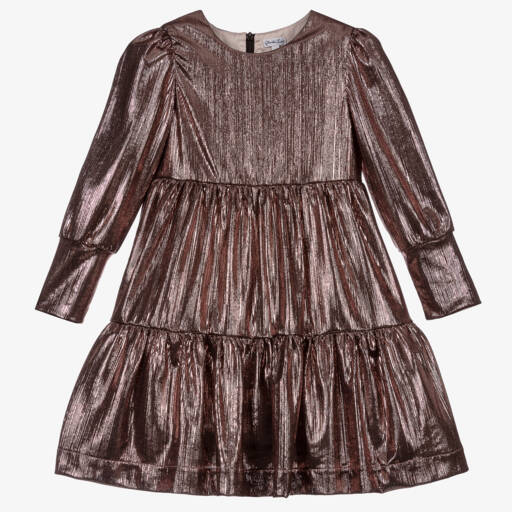 Piccola Ludo-Girls Pink Metallic Dress | Childrensalon Outlet