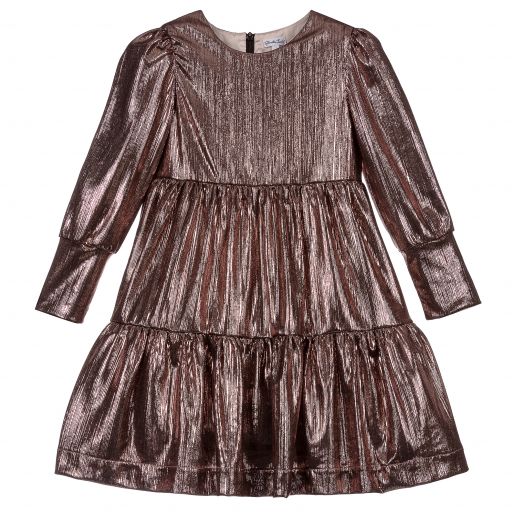 Piccola Ludo-Girls Pink Metallic Dress | Childrensalon Outlet