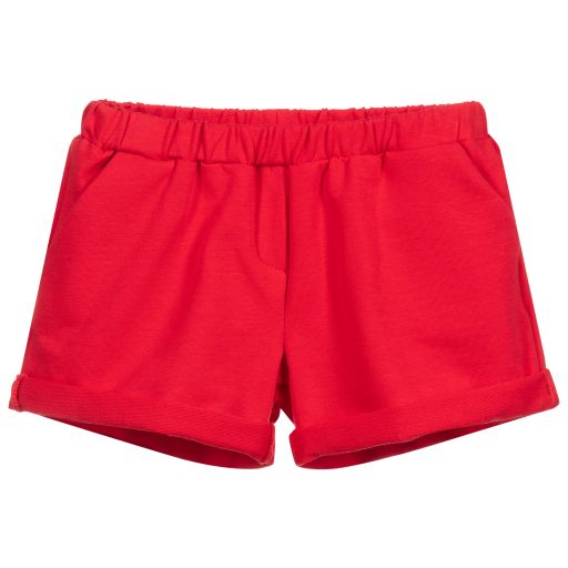 Piccola Ludo-Girls Red Jersey Shorts | Childrensalon Outlet