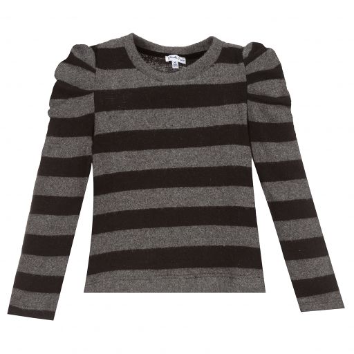 Piccola Ludo-Grey & Black Striped Sweater | Childrensalon Outlet