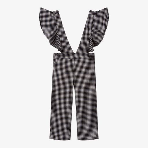 Piccola Ludo-Navy Blue Checked Trousers | Childrensalon Outlet