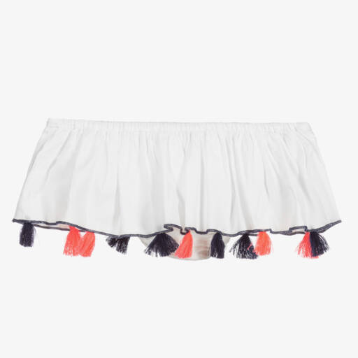 Piccola Ludo-White Cotton Beach Skirt | Childrensalon Outlet