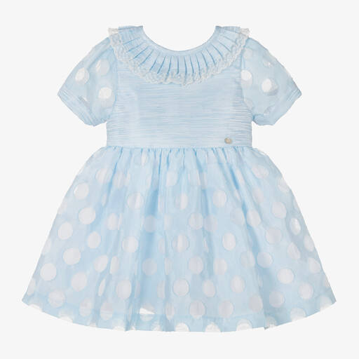 Piccola Speranza-Голубое платье в горошек для малышек | Childrensalon Outlet