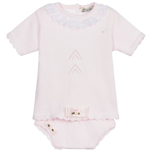 Piccola Speranza-Baby Girls Pink Shorts Set | Childrensalon Outlet