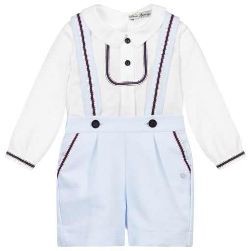 Piccola Speranza-Shorts-Outfit in Blau und Weiß | Childrensalon Outlet