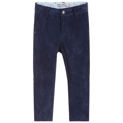Piccola Speranza-Boys Blue Corduroy Trousers | Childrensalon Outlet