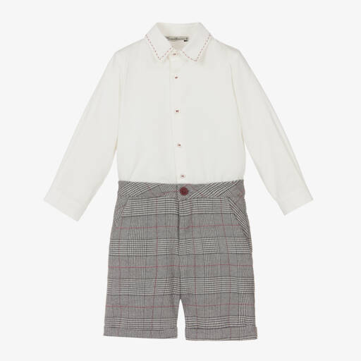 Piccola Speranza-Boys Classic Grey Shorts Ensemble | Childrensalon Outlet