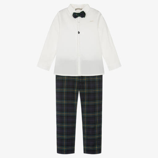 Piccola Speranza-Ensemble pantalon vert à carreaux | Childrensalon Outlet