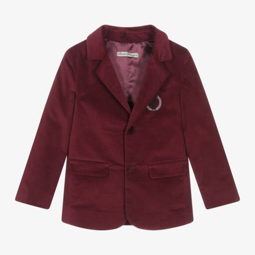 Piccola Speranza-Boys Velvet Burgundy Blazer | Childrensalon Outlet
