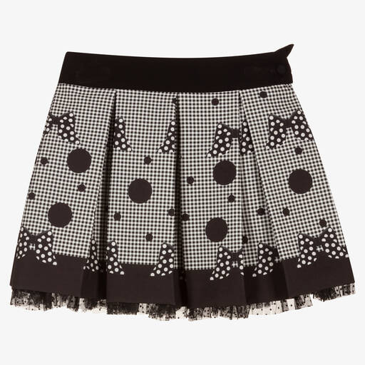 Piccola Speranza-Jupe noire carreaux pois Fille | Childrensalon Outlet