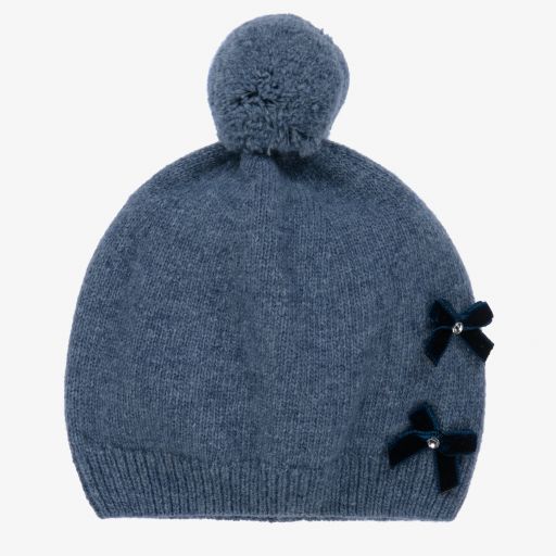 Piccola Speranza-Голубая шерстяная шапка для девочек | Childrensalon Outlet