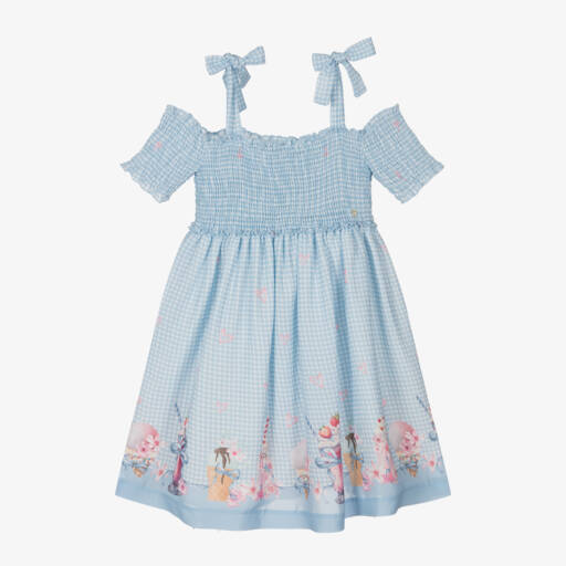 Piccola Speranza-فستان شيفون بنقشة المربعات للبنات | Childrensalon Outlet