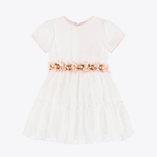 Piccola Speranza-Girls Glittery Floral Sash Dress | Childrensalon Outlet