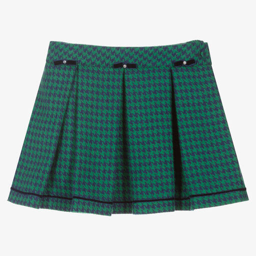 Piccola Speranza-Girls Green & Blue Check Skirt | Childrensalon Outlet