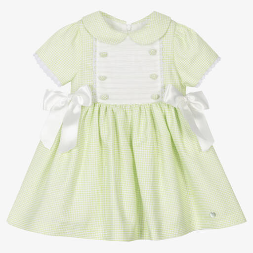Piccola Speranza-Зеленое хлопковое платье с принтом | Childrensalon Outlet