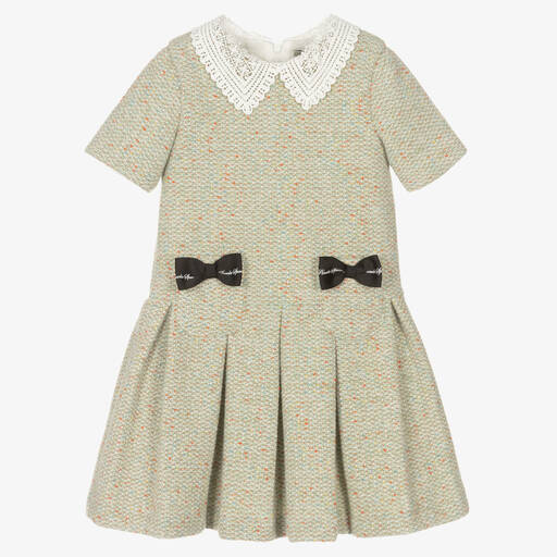 Piccola Speranza-فستان تويد لون أخضر | Childrensalon Outlet