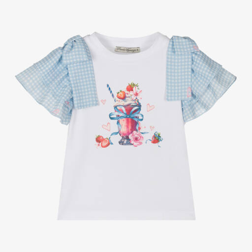 Piccola Speranza-Girls Ice Cream Print Cotton Tee | Childrensalon Outlet