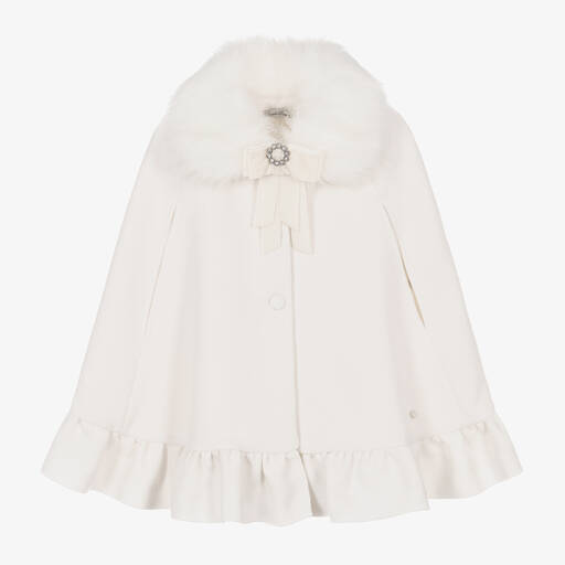 Piccola Speranza-Girls Ivory Felted Cape | Childrensalon Outlet