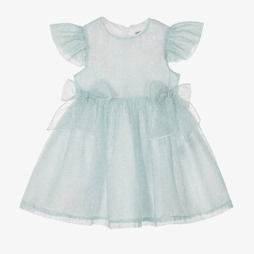 Piccola Speranza-Girls Mint Green Floral Chiffon Dress  | Childrensalon Outlet