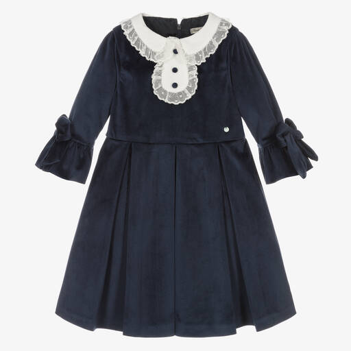 Piccola Speranza-Синее бархатное платье для девочек | Childrensalon Outlet