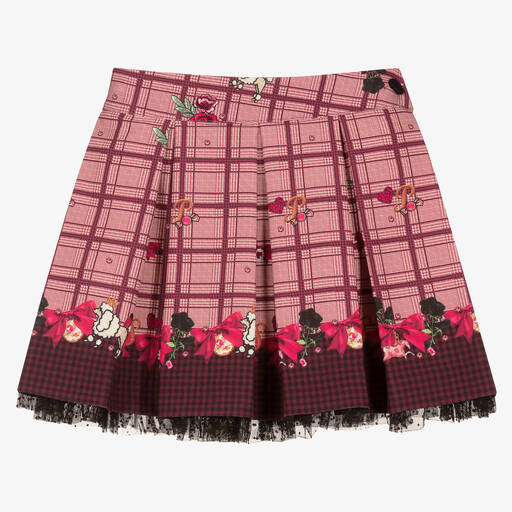 Piccola Speranza-Розовая юбка в клетку с бантиками для девочек | Childrensalon Outlet