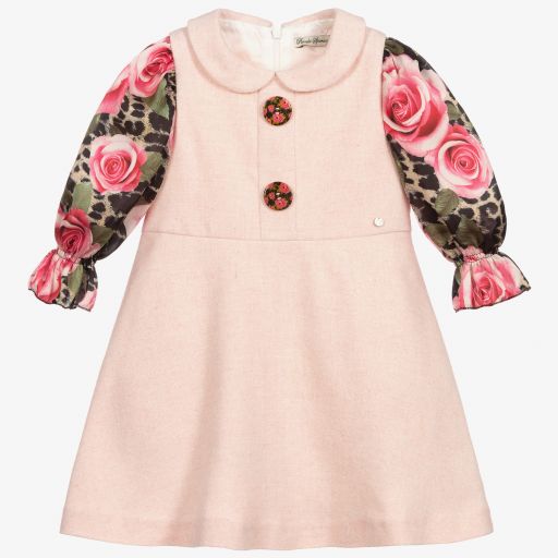 Piccola Speranza-فستان مزيج صوف لون زهري | Childrensalon Outlet