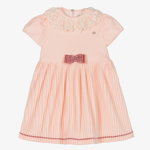 Piccola Speranza-Girls Pink Pleated Dress | Childrensalon Outlet