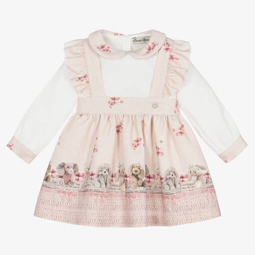 Piccola Speranza-Белый топ и розовая юбка с игрушками для девочек | Childrensalon Outlet