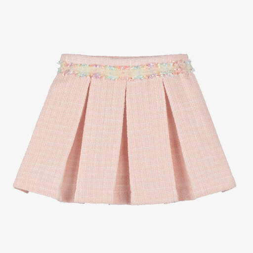 Piccola Speranza-تنورة بكسرات تويد لون زهري | Childrensalon Outlet