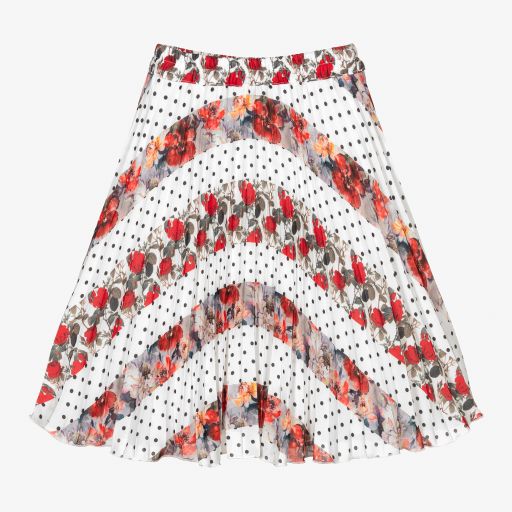 Piccola Speranza-Girls Red & White Floral Skirt | Childrensalon Outlet