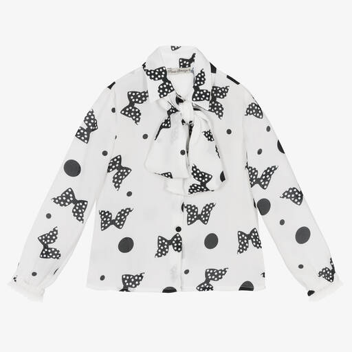 Piccola Speranza-Черно-белая блузка для девочек | Childrensalon Outlet