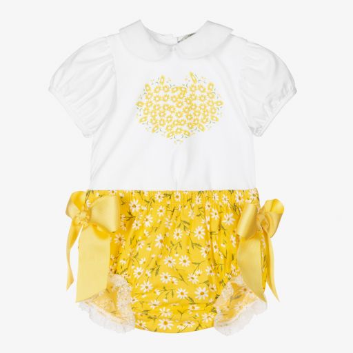 Piccola Speranza-Топ и желтые шорты из хлопка для девочек | Childrensalon Outlet