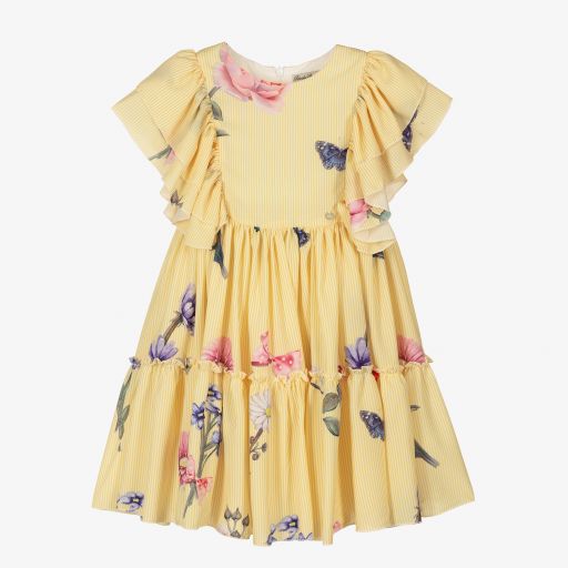 Piccola Speranza-Желтое платье с цветами для девочек | Childrensalon Outlet