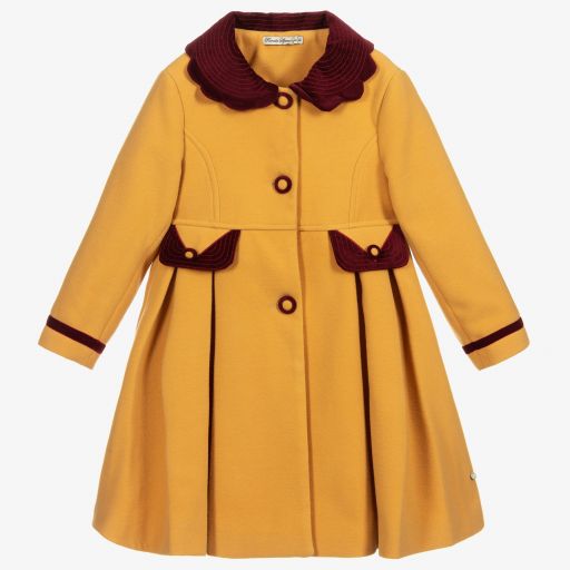 Piccola Speranza-Желто-красное пальто для девочек | Childrensalon Outlet