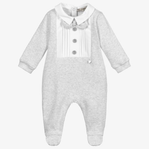 Piccola Speranza-Серый комбинезон из меланжа с бабочкой | Childrensalon Outlet