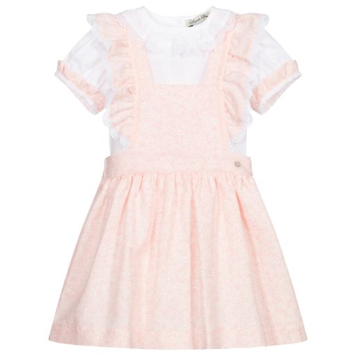 Piccola Speranza-Pink Linen Dress & Blouse Set | Childrensalon Outlet