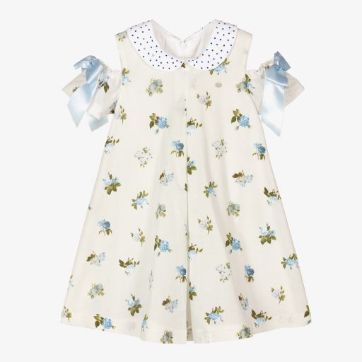 Piccola Speranza-White Floral Cotton Dress | Childrensalon Outlet