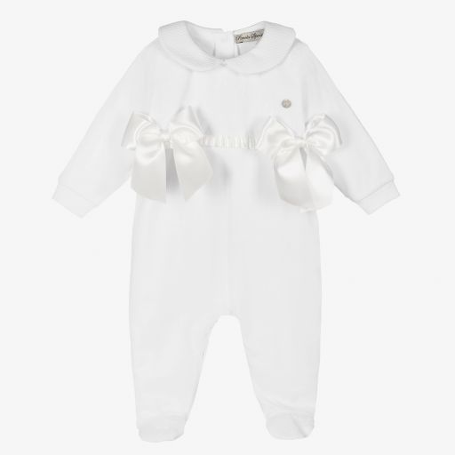 Piccola Speranza-Grenouillère blanche en coton bio | Childrensalon Outlet