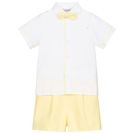 Piccola Speranza-Ensemble short blanc et jaune | Childrensalon Outlet