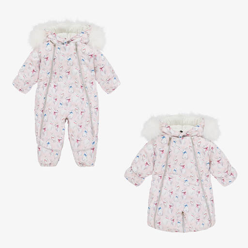 Pilguni-Combinaison de ski rose et blanche | Childrensalon Outlet