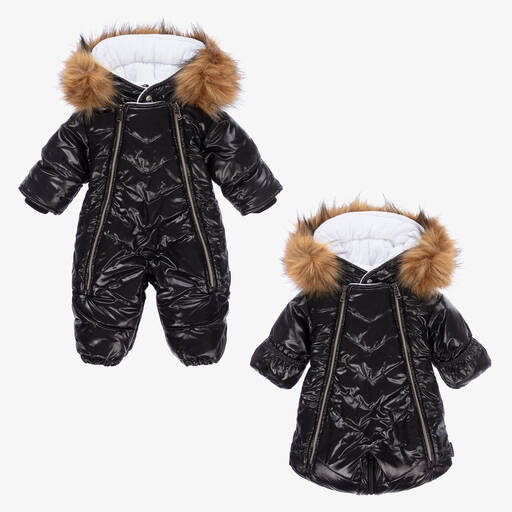 Pilguni-Black 2-in-1 Baby Snowsuit | Childrensalon Outlet